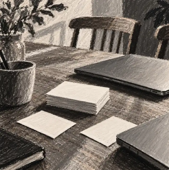 Illustration of consulting businesses equipment and workspace